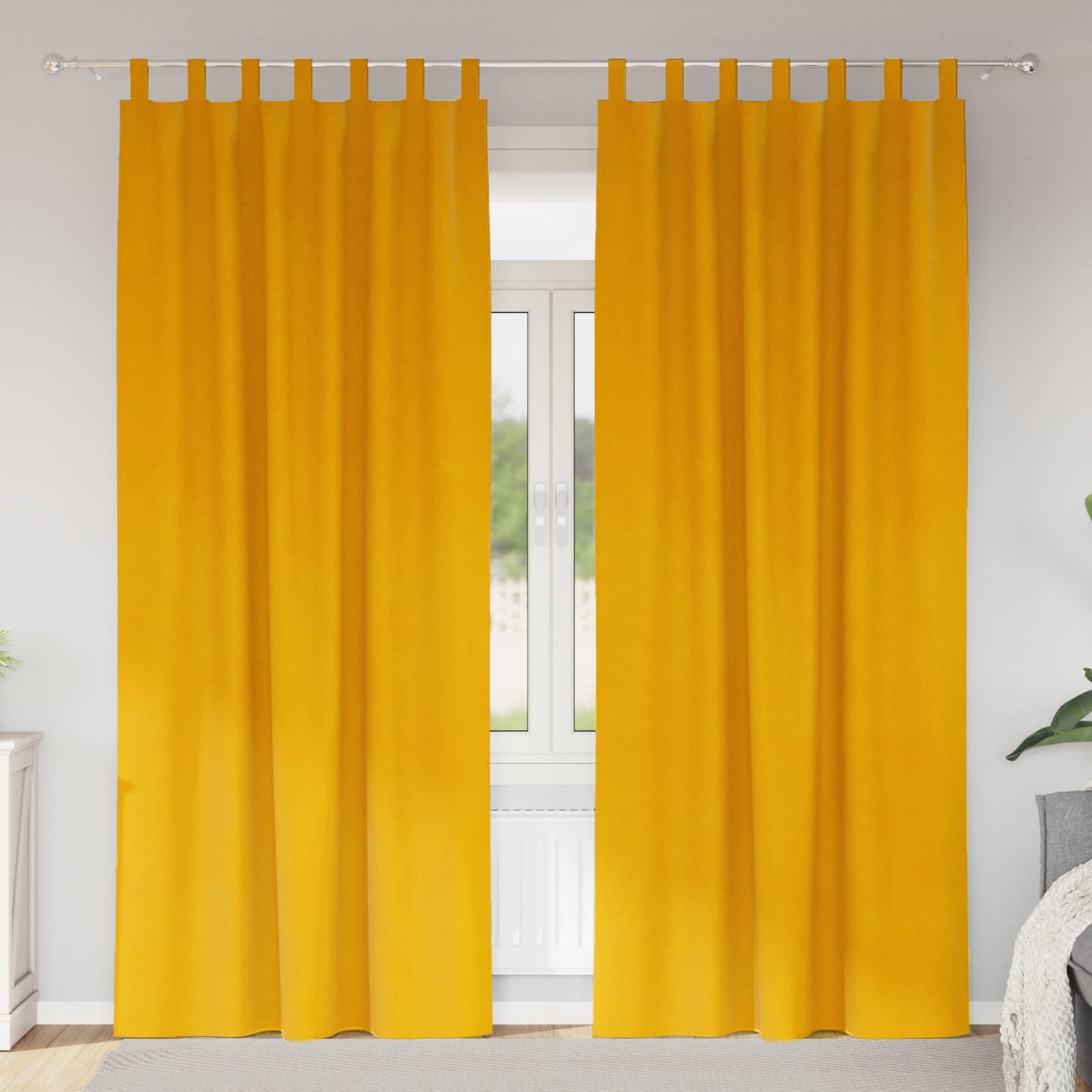 vidaXL Blackout Curtains 2 pcs Mustard Yellow 140 x 245 cm Velvet