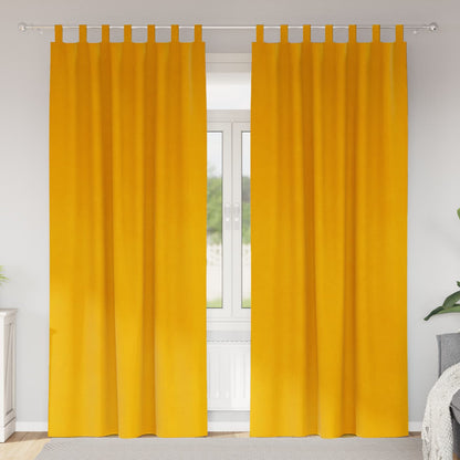 vidaXL Blackout Curtains 2 pcs Mustard Yellow 140 x 245 cm Velvet