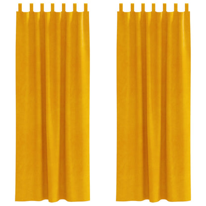 vidaXL Blackout Curtains 2 pcs Mustard Yellow 140 x 245 cm Velvet