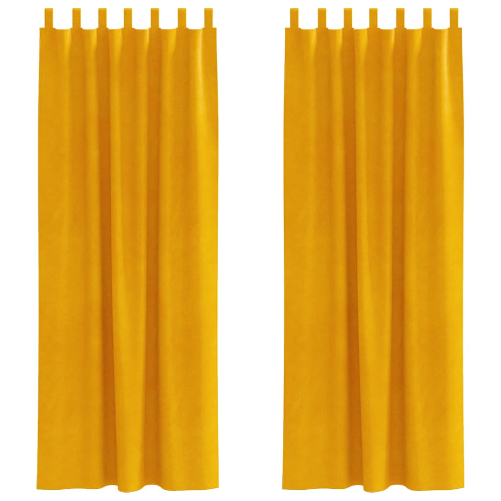 vidaXL Blackout Curtains 2 pcs Mustard Yellow 140 x 260 cm Velvet