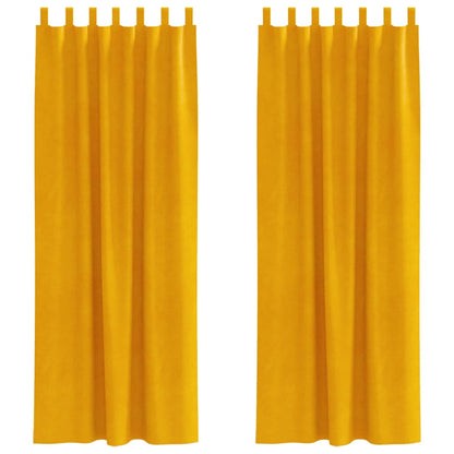 vidaXL Blackout Curtains 2 pcs Mustard Yellow 140 x 260 cm Velvet