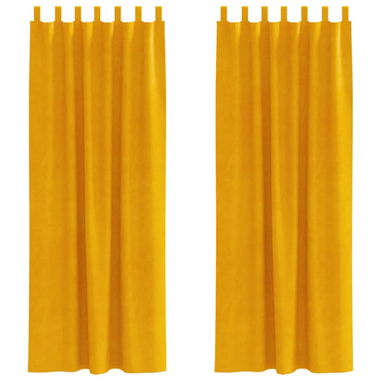 vidaXL Blackout Curtains 2 pcs Mustard Yellow 140 x 260 cm Velvet