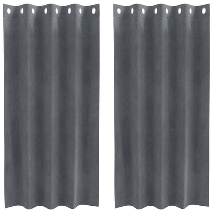 vidaXL Blackout Curtains 2 pcs Light Grey 140 x 175 cm Velvet