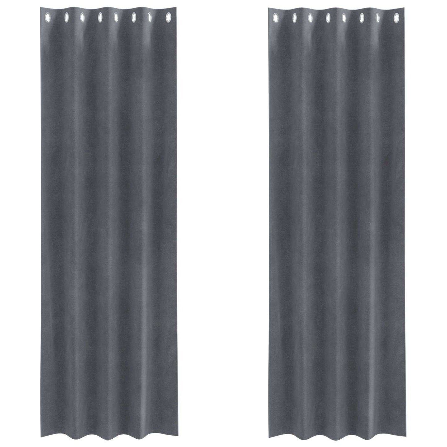 vidaXL Blackout Curtains 2 pcs Light Grey 140 x 225 cm Velvet