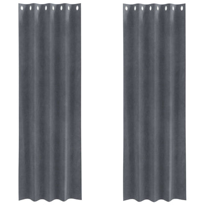 vidaXL Curtains 2 pcs Light Grey 140 x 260 cm Velvet