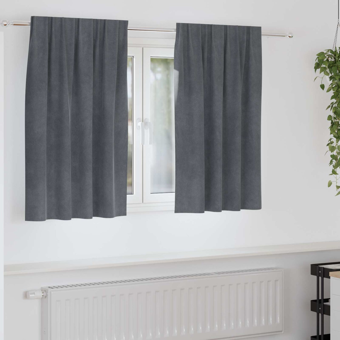vidaXL Blackout Curtains 2 pcs Light Grey 140 x 140 cm Velvet