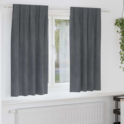 vidaXL Blackout Curtains 2 pcs Light Grey 140 x 175 cm Velvet