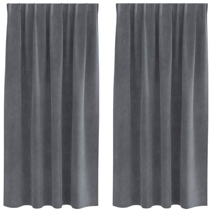 vidaXL Blackout Curtains 2 pcs Light Grey 140 x 175 cm Velvet