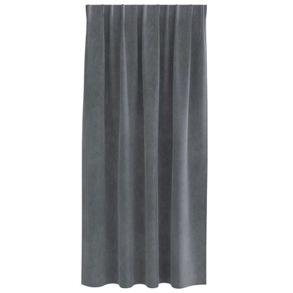 vidaXL Blackout Curtains 2 pcs Light Grey 140 x 175 cm Velvet