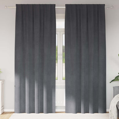 vidaXL Blackout Curtains 2 pcs Light Grey 140 x 225 cm Velvet