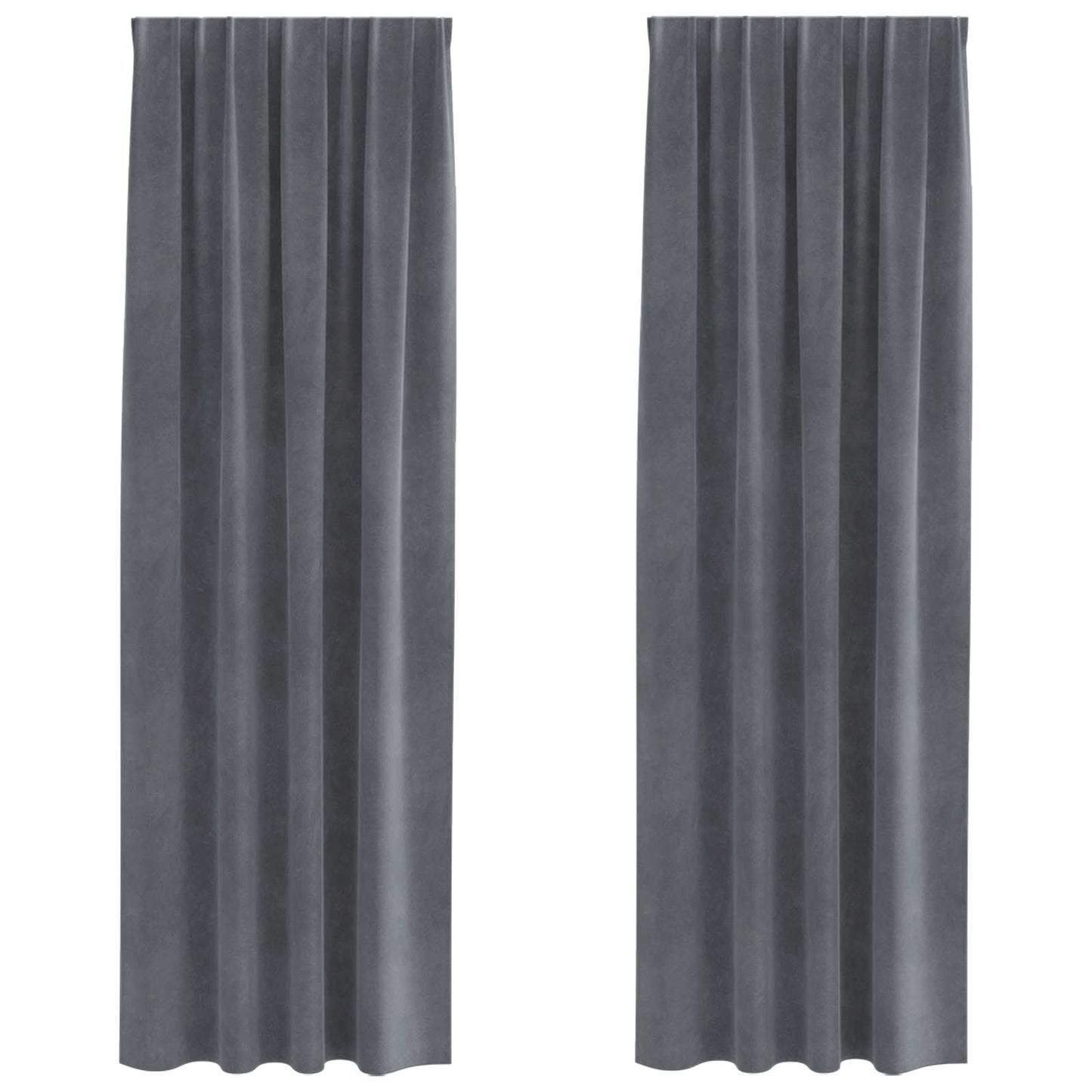 vidaXL Blackout Curtains 2 pcs Light Grey 140 x 260 cm Velvet