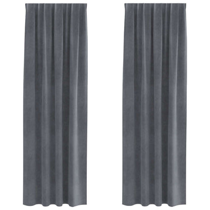 vidaXL Blackout Curtains 2 pcs Light Grey 140 x 260 cm Velvet