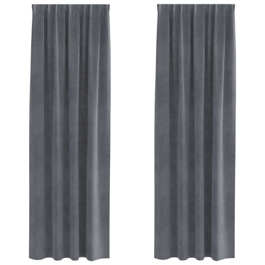 vidaXL Blackout Curtains 2 pcs Light Grey 140 x 260 cm Velvet