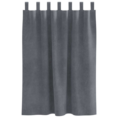 vidaXL Blackout Curtains 2 pcs Light Grey 140 x 140 cm Velvet