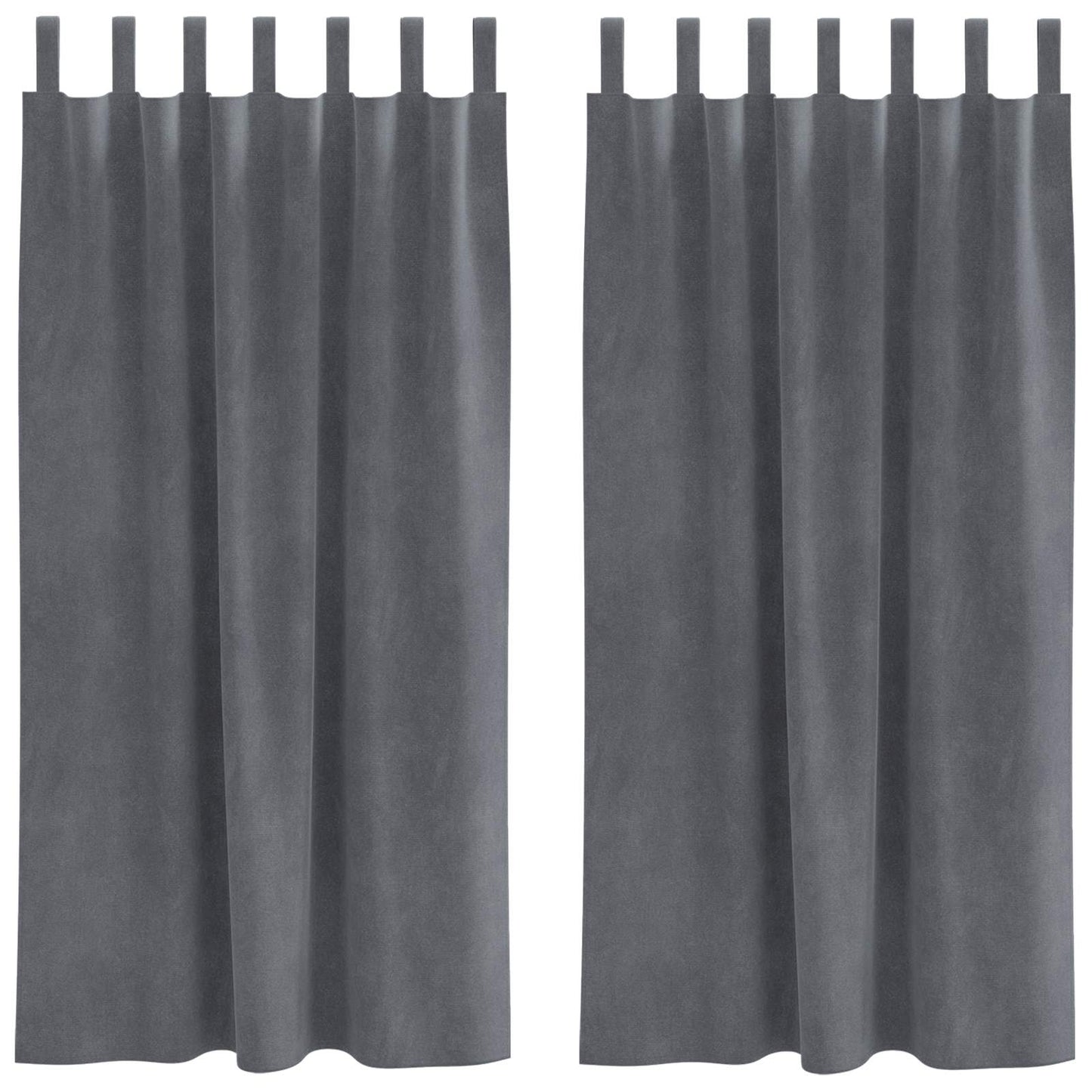 vidaXL Blackout Curtains 2 pcs Light Grey 140 x 175 cm Velvet