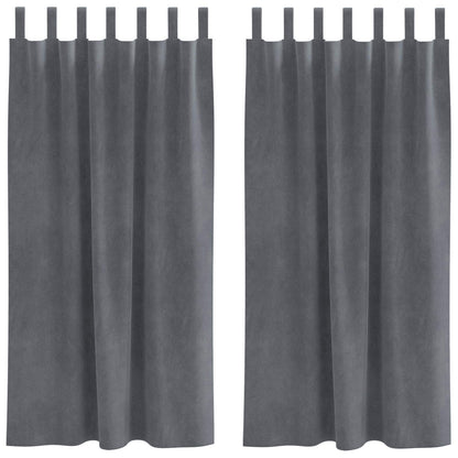 vidaXL Blackout Curtains 2 pcs Light Grey 140 x 175 cm Velvet