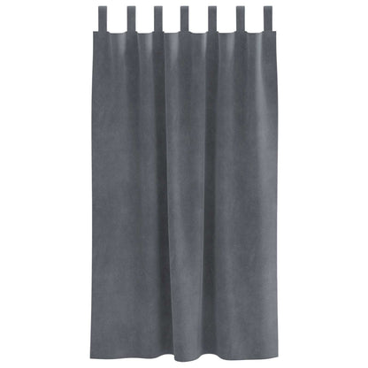 vidaXL Blackout Curtains 2 pcs Light Grey 140 x 175 cm Velvet