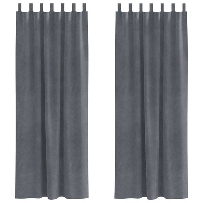 vidaXL Blackout Curtains 2 pcs Light Grey 140 x 245 cm Velvet