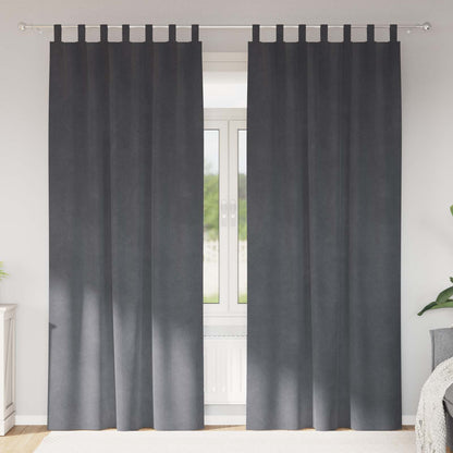 vidaXL Blackout Curtains 2 pcs Light Grey 140 x 260 cm Velvet