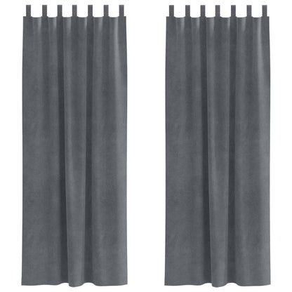 vidaXL Blackout Curtains 2 pcs Light Grey 140 x 260 cm Velvet