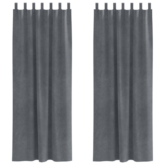 vidaXL Blackout Curtains 2 pcs Light Grey 140 x 260 cm Velvet