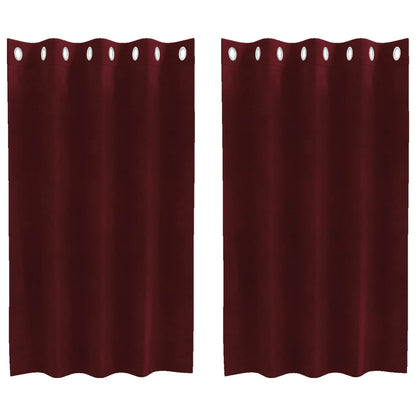 vidaXL Blackout Curtains 2 pcs Wine Red 140 x 140 cm Velvet