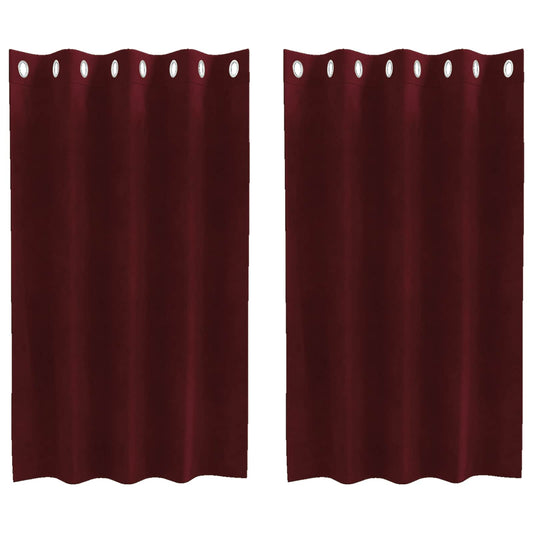 vidaXL Blackout Curtains 2 pcs Wine Red 140 x 140 cm Velvet