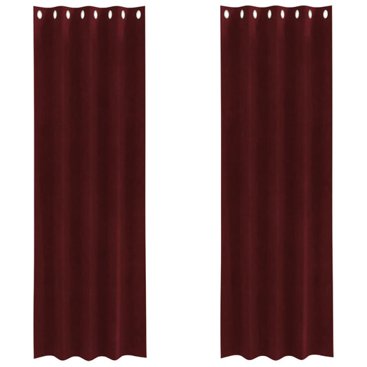 vidaXL Blackout Curtains 2 pcs Wine Red 140 x 245 cm Velvet