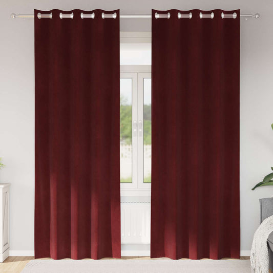 vidaXL Blackout Curtains 2 pcs Wine Red 140 x 260 cm Velvet