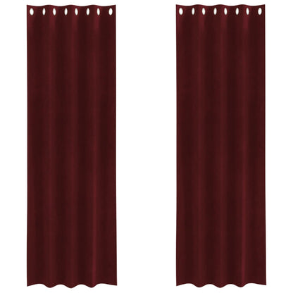 vidaXL Blackout Curtains 2 pcs Wine Red 140 x 260 cm Velvet