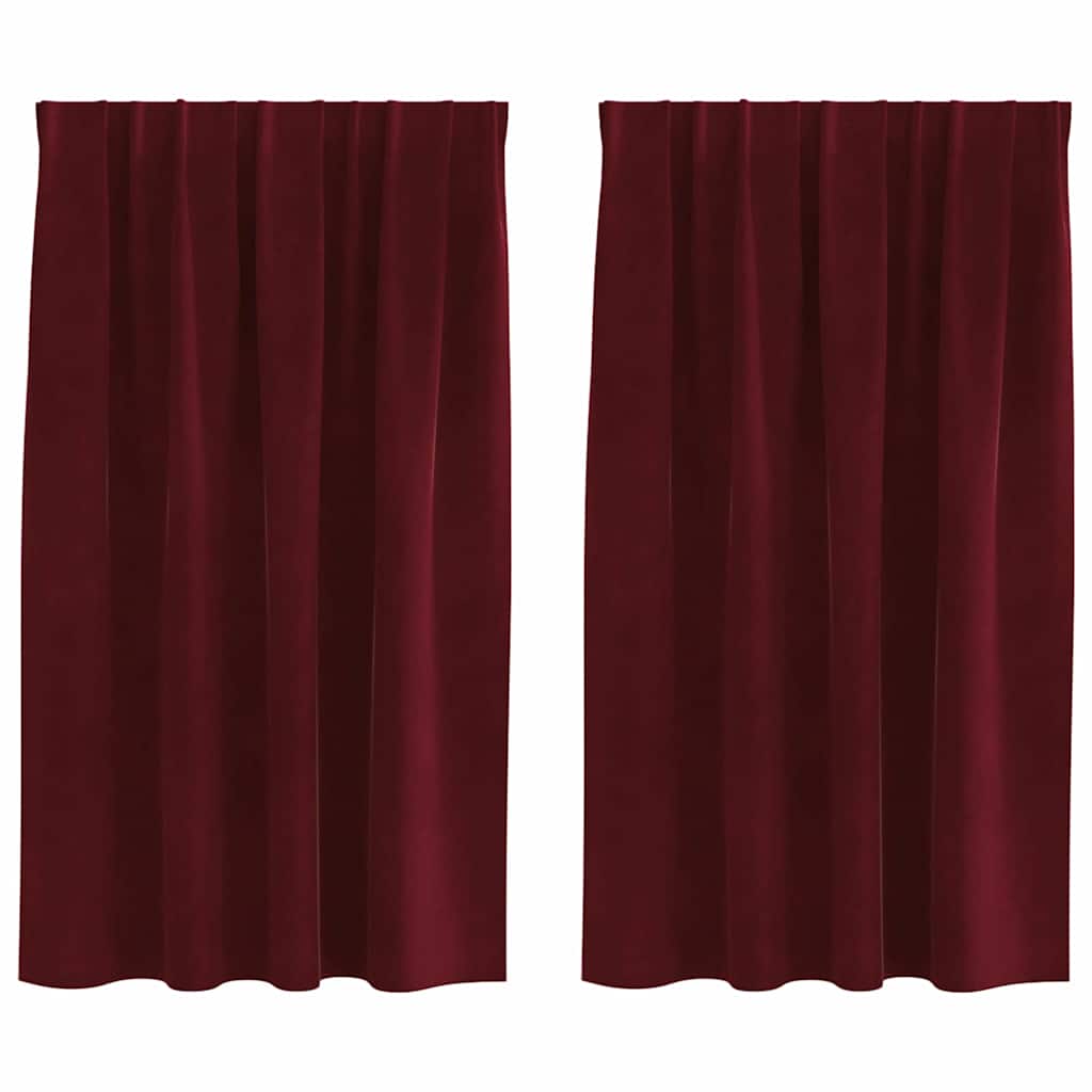 vidaXL Curtains 2 pcs Wine Red 140 x 140 cm Velvet