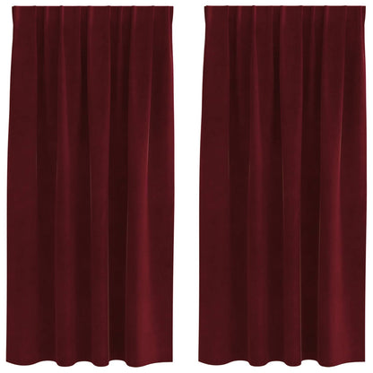 vidaXL Blackout Curtains 2 pcs Wine Red 140 x 175 cm Velvet