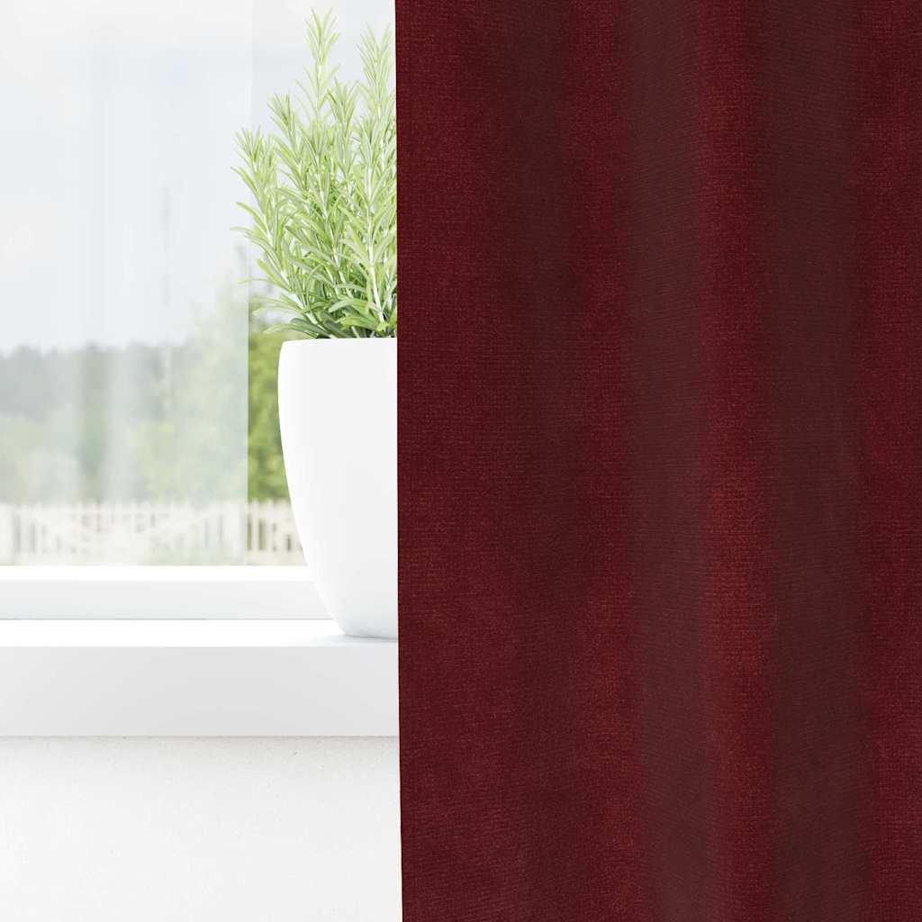 vidaXL Blackout Curtains 2 pcs Wine Red 140 x 225 cm Velvet