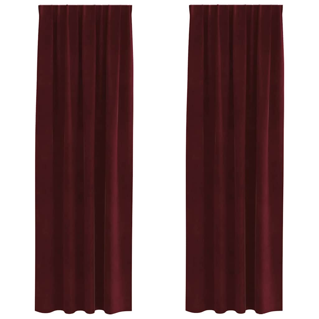 vidaXL Blackout Curtains 2 pcs Wine Red 140 x 225 cm Velvet