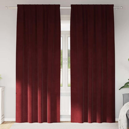 vidaXL Blackout Curtains 2 pcs Wine Red 140 x 245 cm Velvet