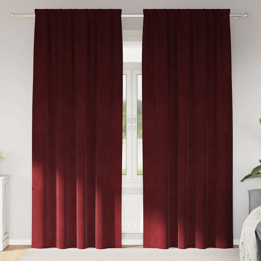 vidaXL Blackout Curtains 2 pcs Wine Red 140 x 245 cm Velvet