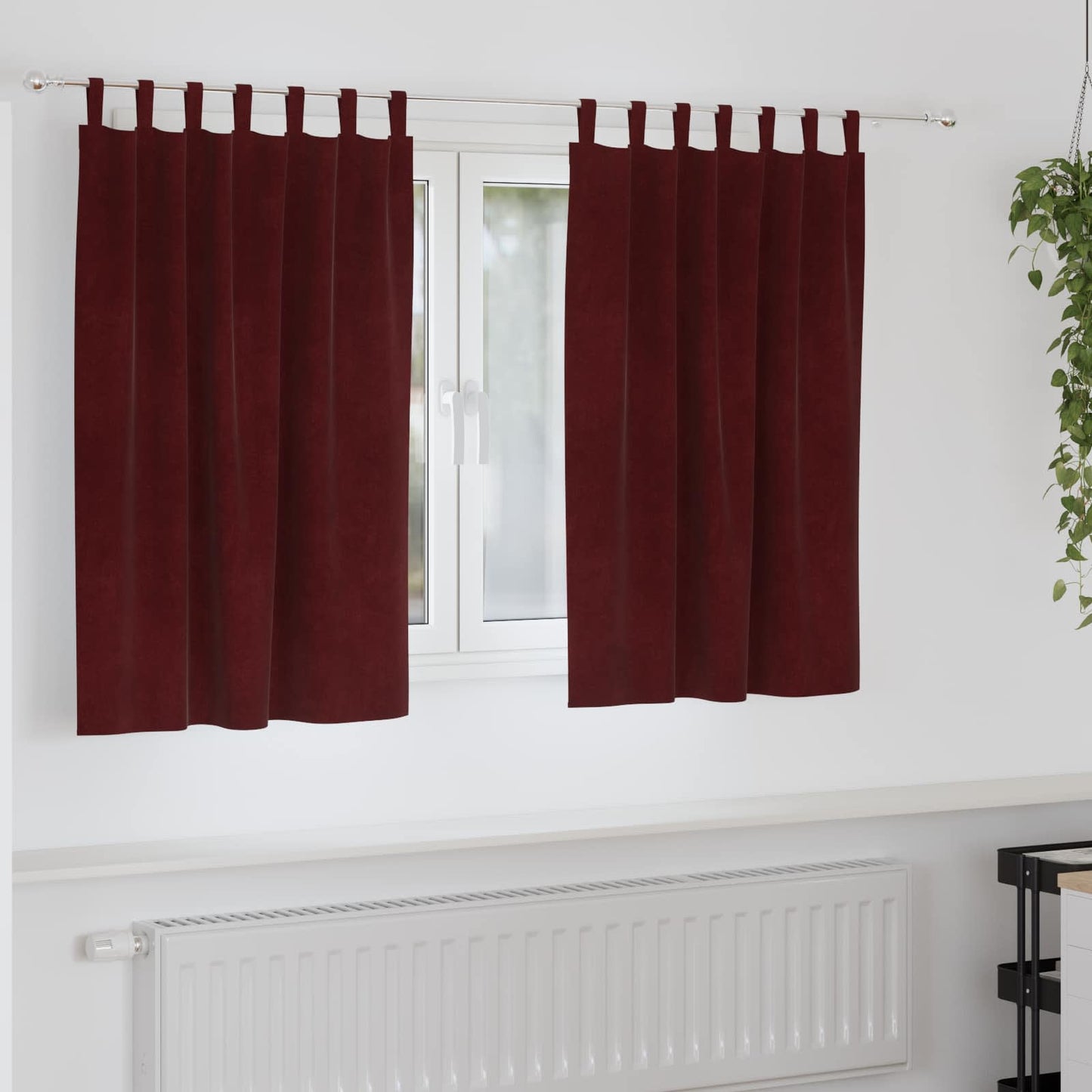 vidaXL Blackout Curtains 2 pcs Wine Red 140 x 140 cm Velvet
