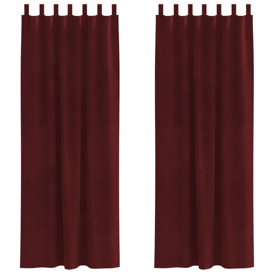 vidaXL Blackout Curtains 2 pcs Wine Red 140 x 225 cm Velvet