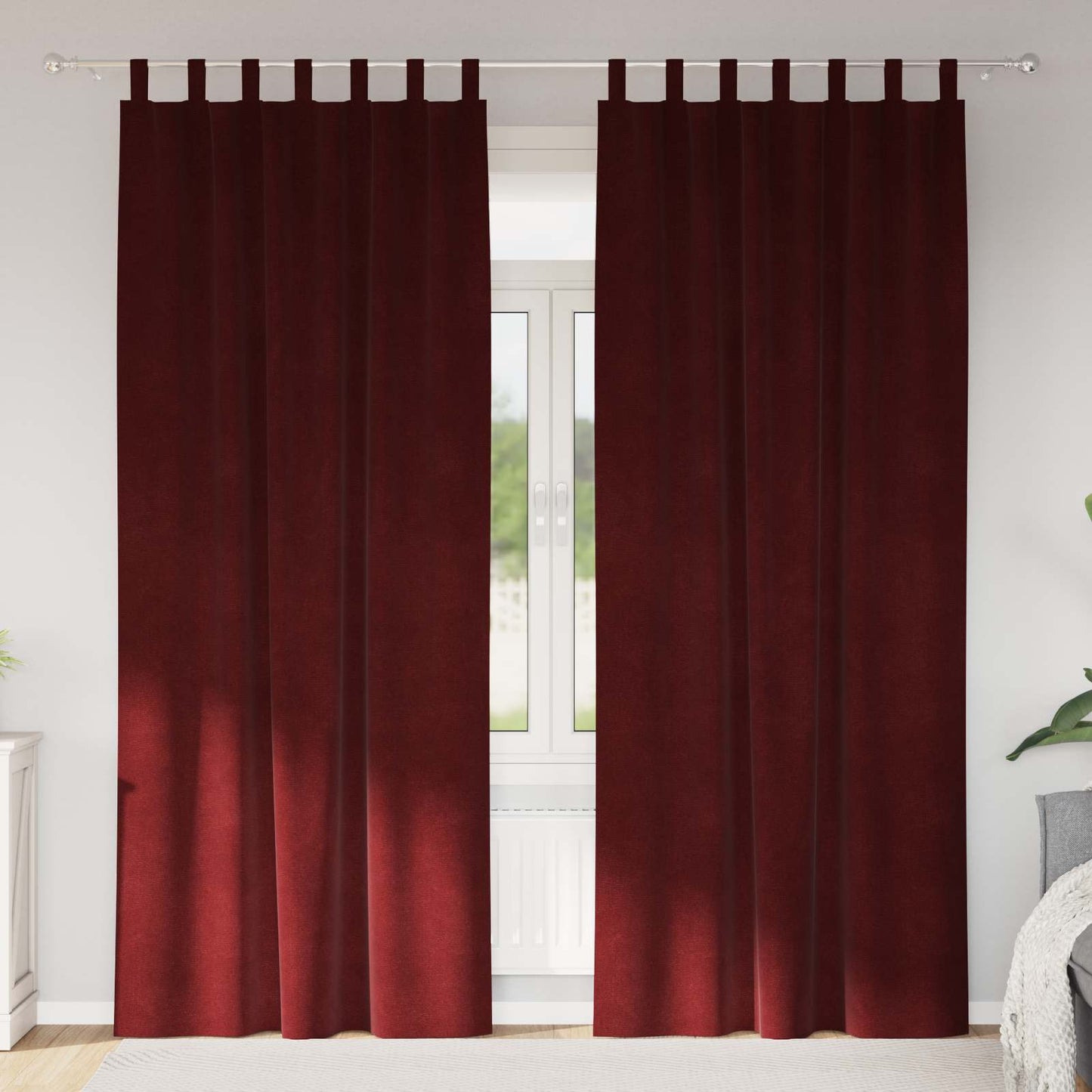 vidaXL Blackout Curtains 2 pcs Wine Red 140 x 245 cm Velvet