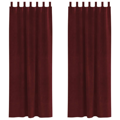 vidaXL Blackout Curtains 2 pcs Wine Red 140 x 245 cm Velvet