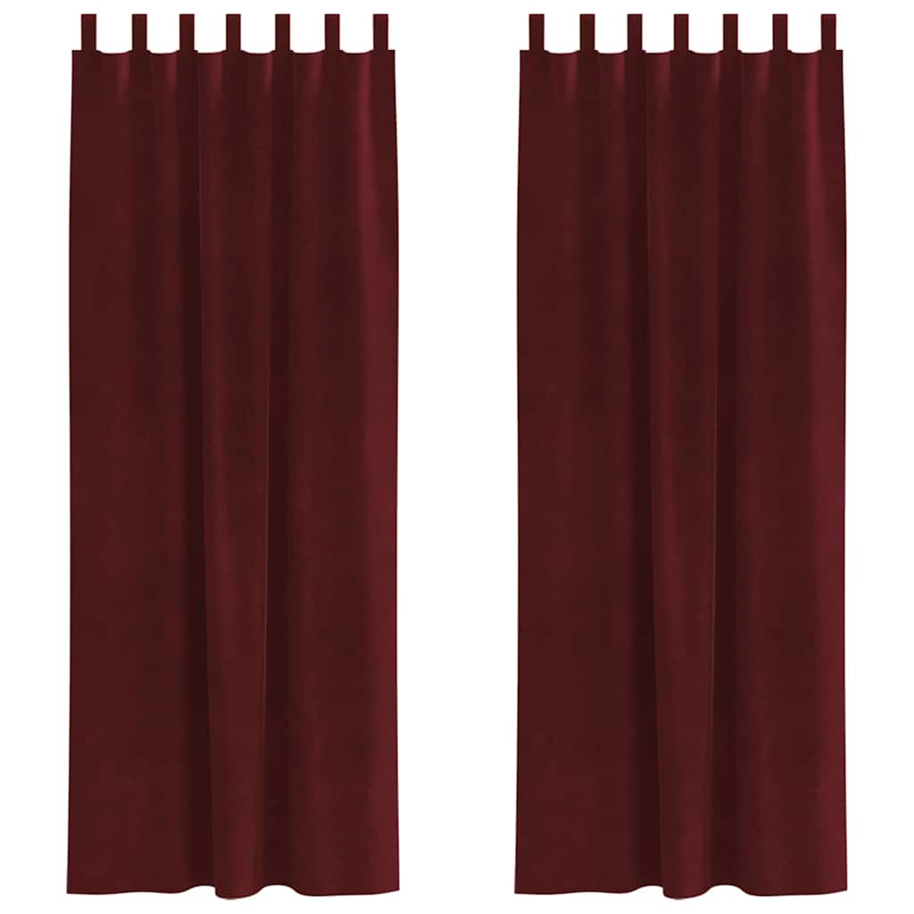vidaXL Blackout Curtains 2 pcs Wine Red 140 x 260 cm Velvet