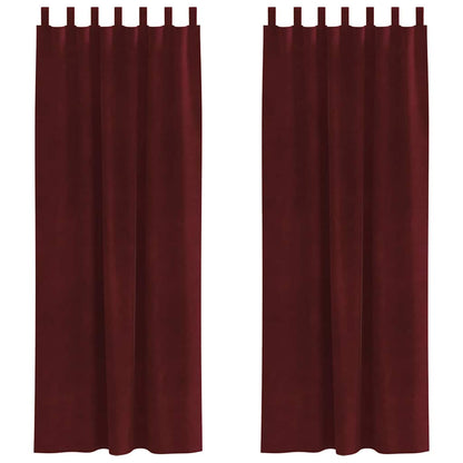 vidaXL Blackout Curtains 2 pcs Wine Red 140 x 260 cm Velvet