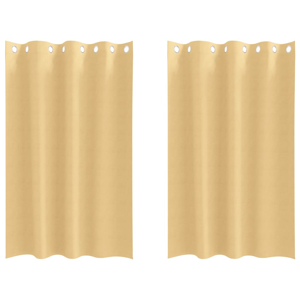 vidaXL Blackout Curtains with Rings 2 pcs Beige 175 x 140 cm Polyester