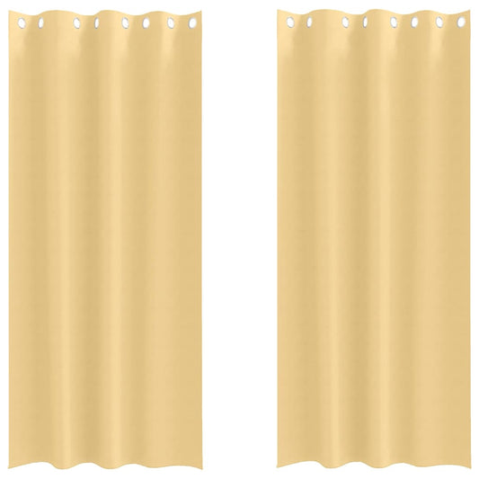 vidaXL Blackout Curtains with Rings 2 pcs Beige 225 x 140 cm Polyester
