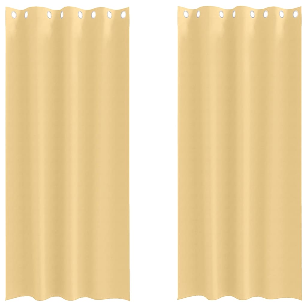 vidaXL Blackout Curtains with Rings 2 pcs Beige 260 x 140 cm Polyester