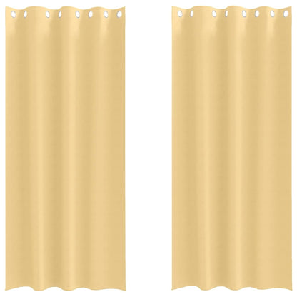 vidaXL Blackout Curtains with Rings 2 pcs Beige 260 x 140 cm Polyester
