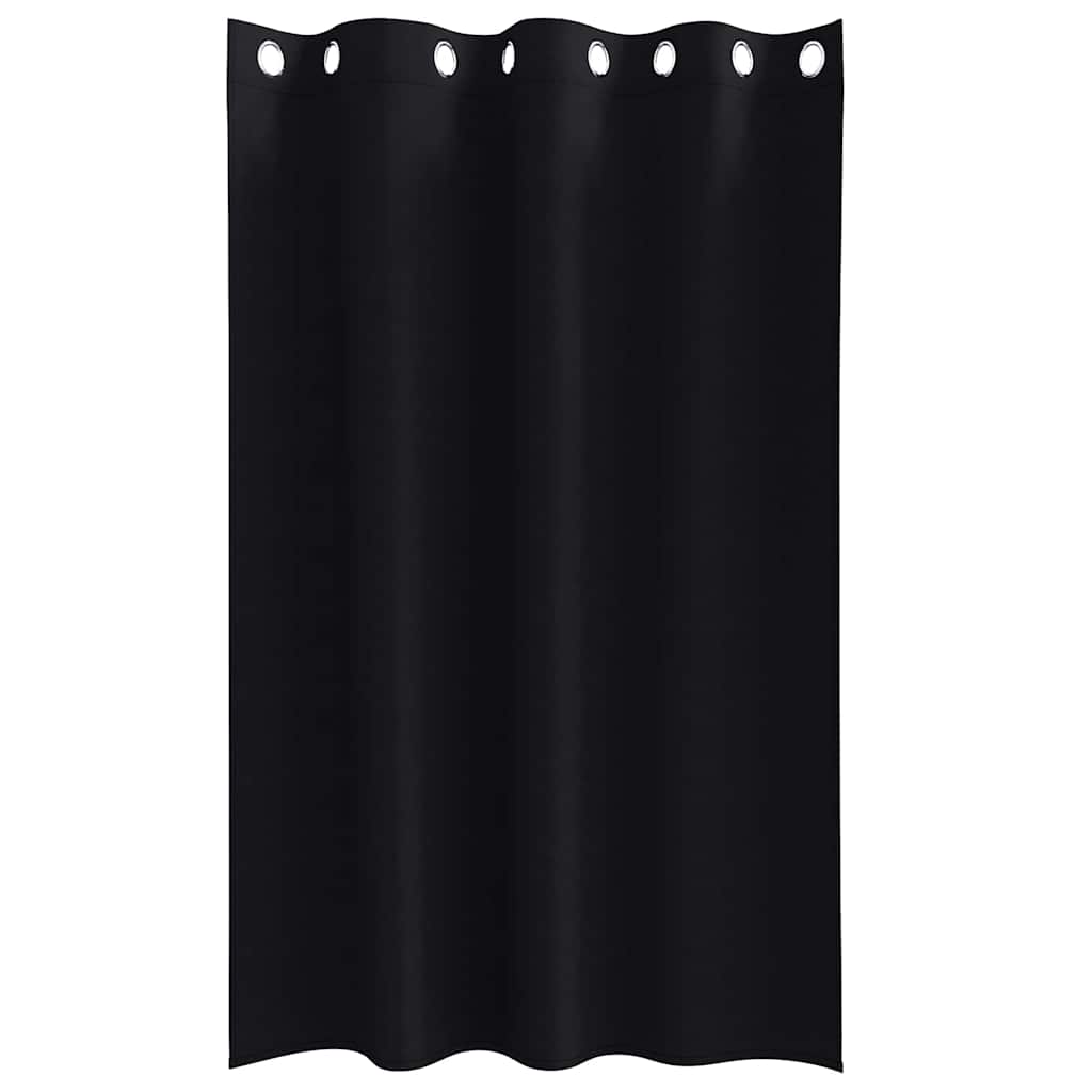 vidaXL Blackout Curtains with Rings 2 pcs Black 175 x 140 cm Polyester