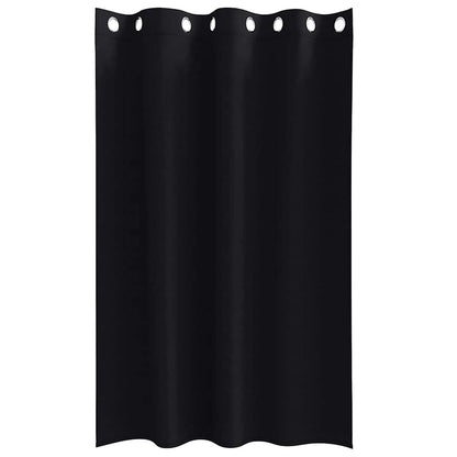 vidaXL Blackout Curtains with Rings 2 pcs Black 175 x 140 cm Polyester
