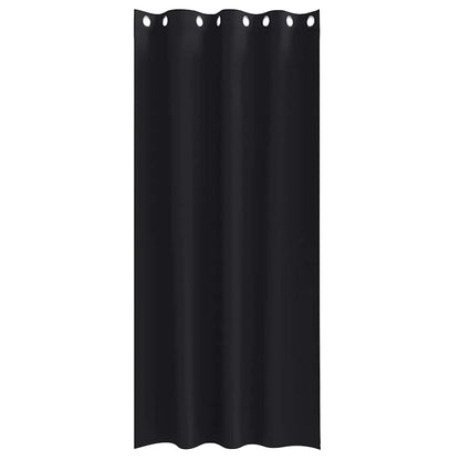 vidaXL Blackout Curtains with Rings 2 pcs Black 225 x 140 cm Polyester