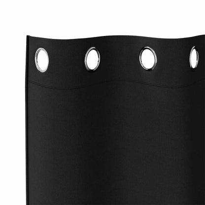 vidaXL Blackout Curtains with Rings 2 pcs Black 245 x 140 cm Polyester